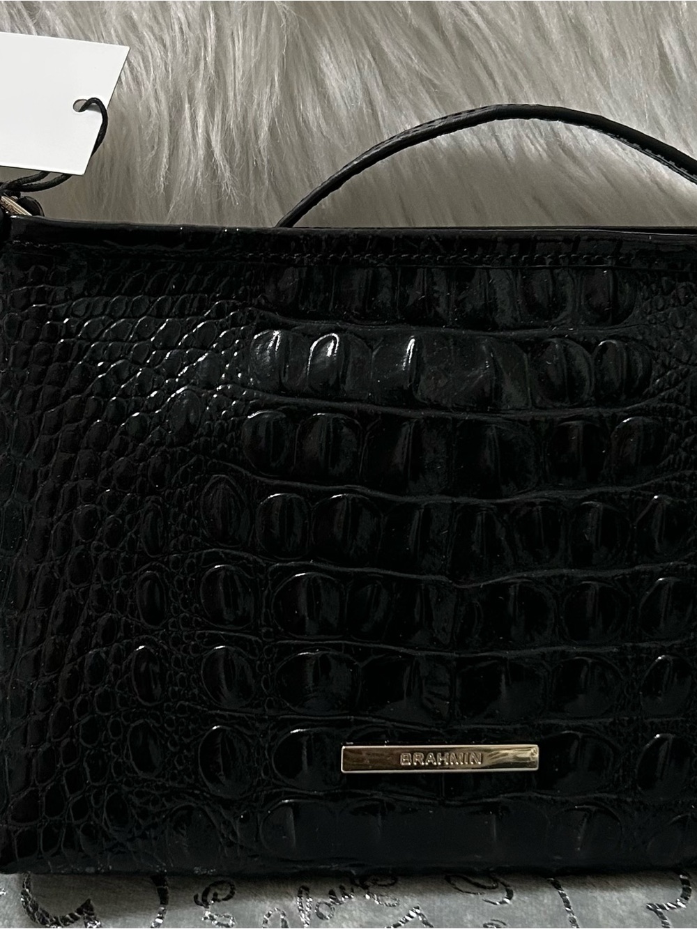 NWT BRAHMIN Small Melbourne Lorelei, Small Croc Shoulder Bag with Gold Hardware - Picture 3 of 11